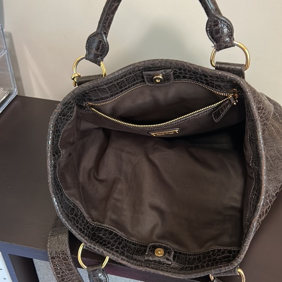 MIU MIU Brown St. Cocco Croc-Embossed Tote in Dark Brown Leather - Picture 11 of 16